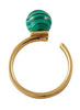 Designové písmena Stone Drop Ring 18k Gold, Malachit Green