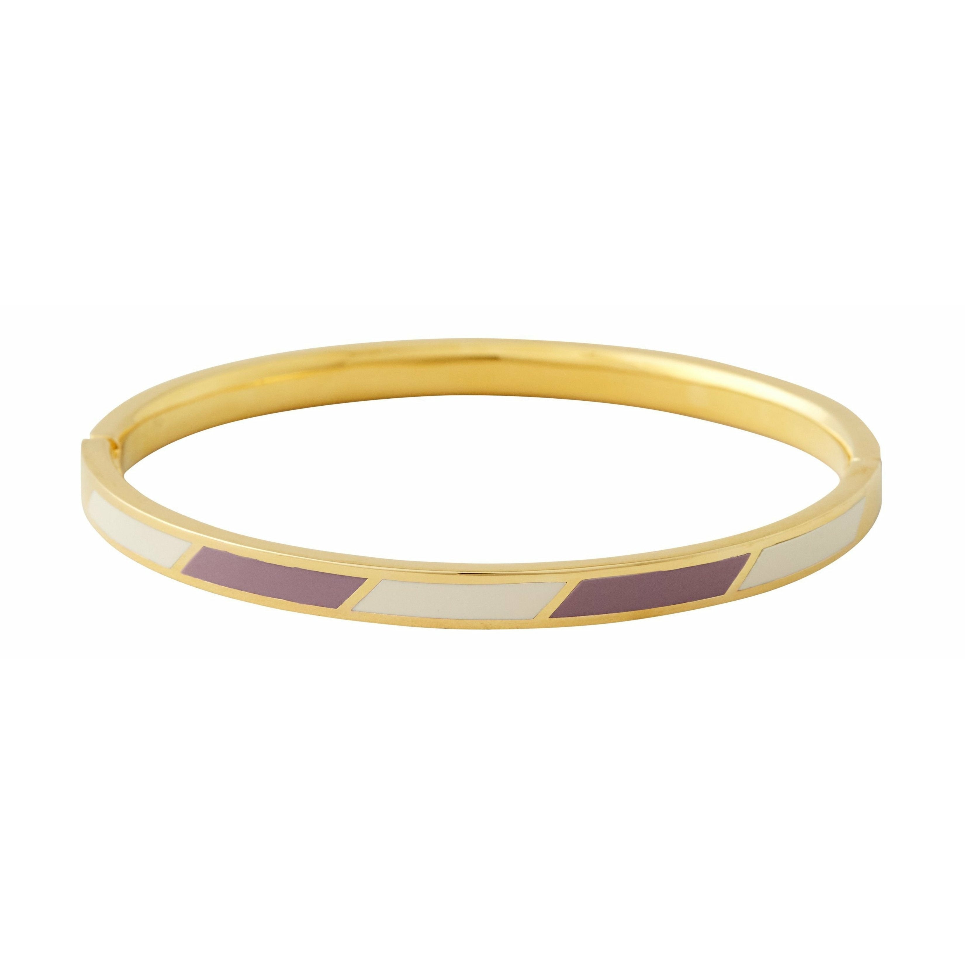 [product_category]-Design Letters Striped Candy Bracelet Brass Gold Plated, Violet/White-Design Letters-5710498189228-90502003DPWHITE-DES-1