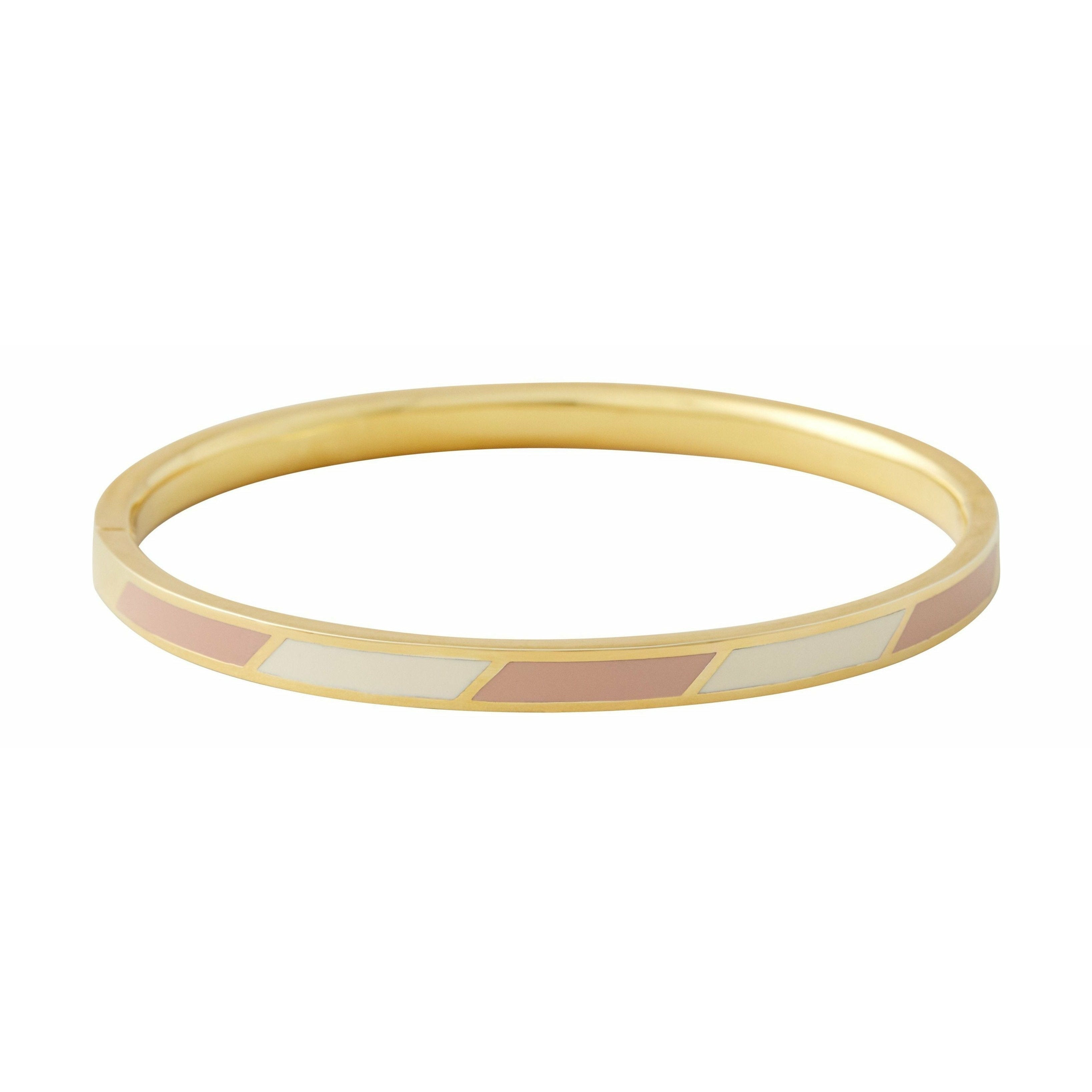 [product_category]-Design Letters Striped Candy Bracelet Brass Gold Platted, Beige/White-Design Letters-5710498189198-90502003BEIGEWHITE-DES-1