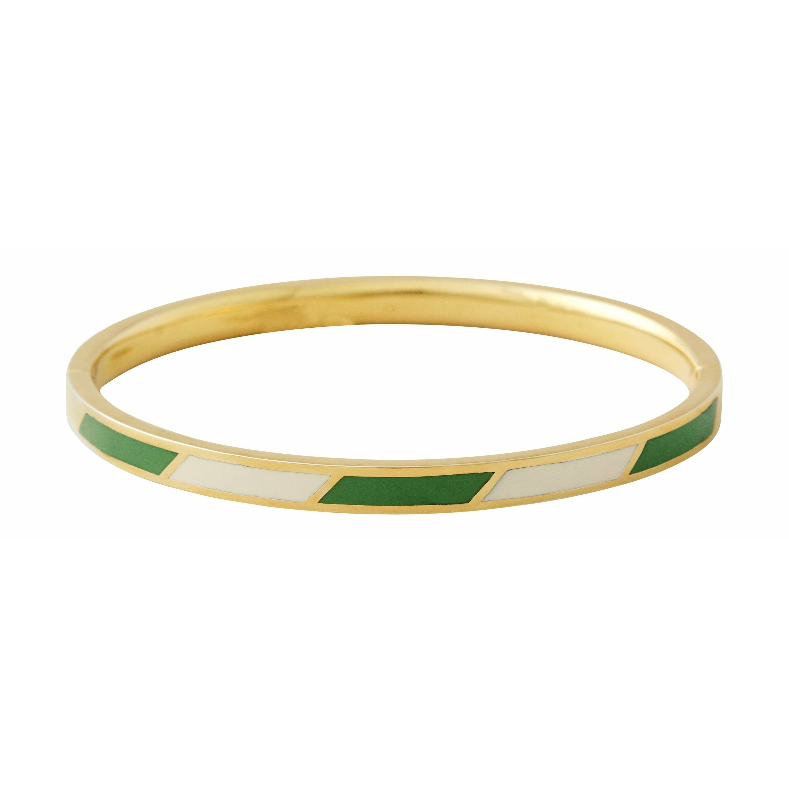 [product_category]-Design Letters Striped Candy Bracelet Brass Gold Platted, Green/White-Design Letters-5710498189204-90502003GGWHITE-DES-1