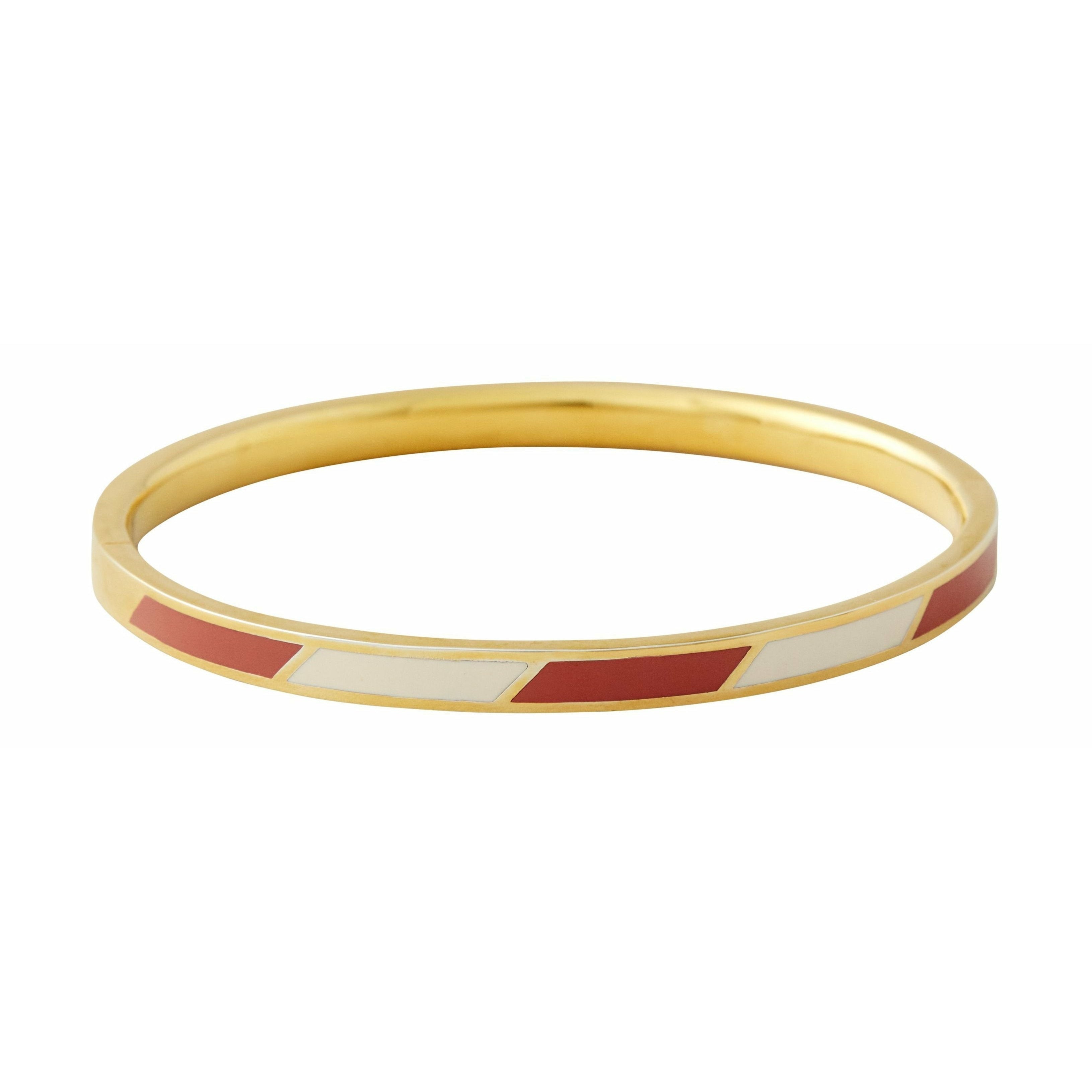 [product_category]-Design Letters Striped Candy Bracelet Brass Gold Platted, Red/White-Design Letters-5710498189211-90502003ARWHITE-DES-1