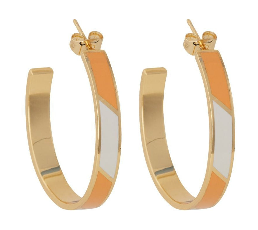 [product_category]-Design Letters Striped Candy Earrings 35mm 2 P Cs, Orange/White-Design Letters-5710498193010-90403014ORAWHITE-DES-1