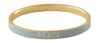 Designové dopisy Word Candy Bangle Mír Brass Gold Platted, Light Blue
