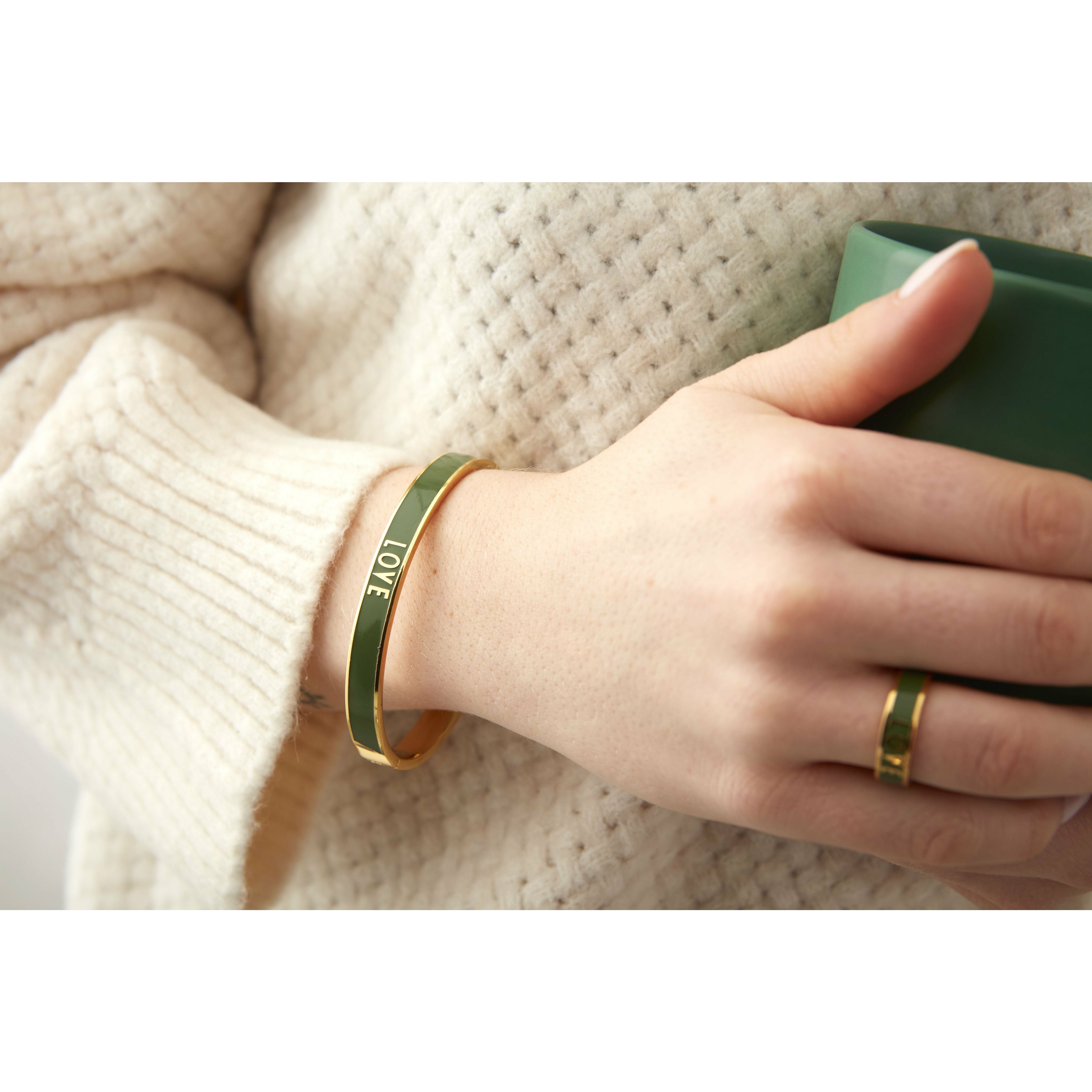 [product_category]-Design Letters Word Candy Bangle Special Edition Love, Forest Green-Design Letters-5710498190880-90502002FGLOVE-DES-2