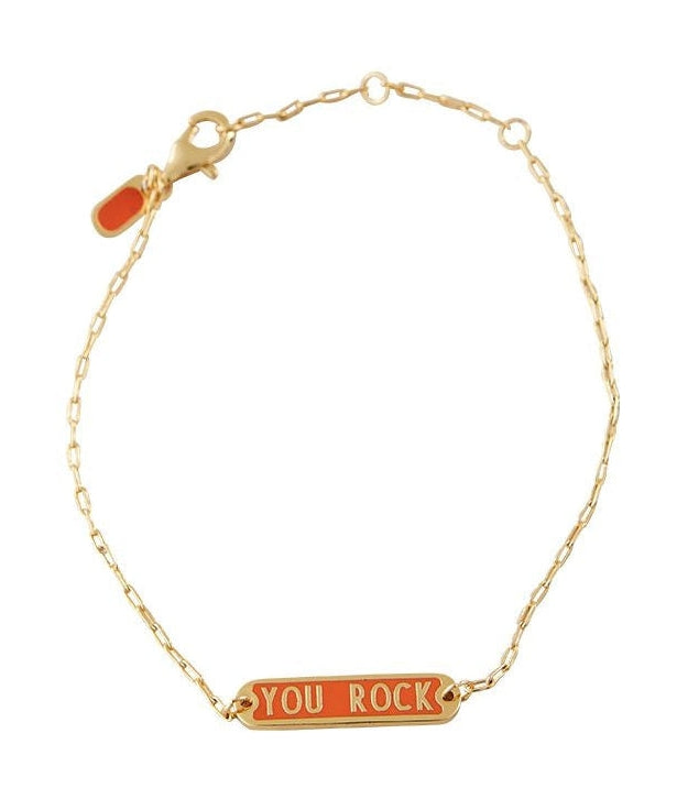 [product_category]-Design Letters Word Candy Bangle Your Rock Brass Gold Platted, Orange-Design Letters-5710498192853-90501006OTYOUROCK-DES-1