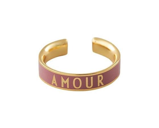 [product_category]-Design Letters Word Candy Ring Amour Brass Gold Platted, Dark Pink-Design Letters-5710498192716-90604012DPIAMOUR-DES-1