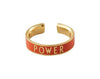 Designové písmena Word Candy Ring Power Brass Gold Platted, Orange