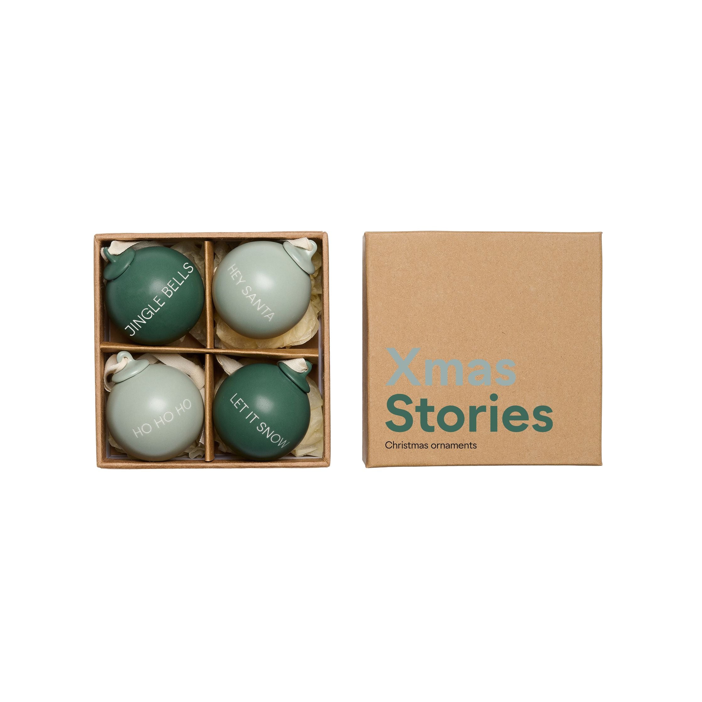 [product_category]-Design Letters Xmas Stories Ball Pendants 40mm (Set Of 4 Pcs), Dark Green/Dusty Green-Design Letters-5710498195960-10105001DGRNDUGREN-DES-1