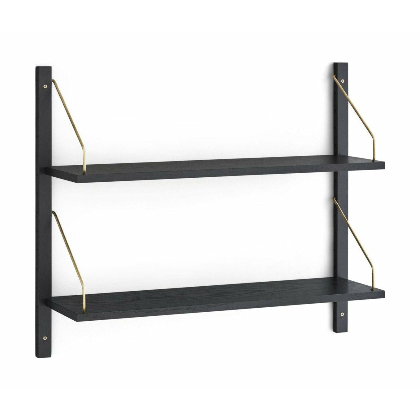 [product_category]-Dk3 Royal System Shelf Oak Black Lacquered/Brass, 24x83x74 Cm-DK3-ROYAL-H70-BLACKLACQUERED-D24-BRASS-DK3-1