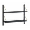 Dk3 Royal System Shelf Oak Black Lacquered/Brass, 24x83x74 cm
