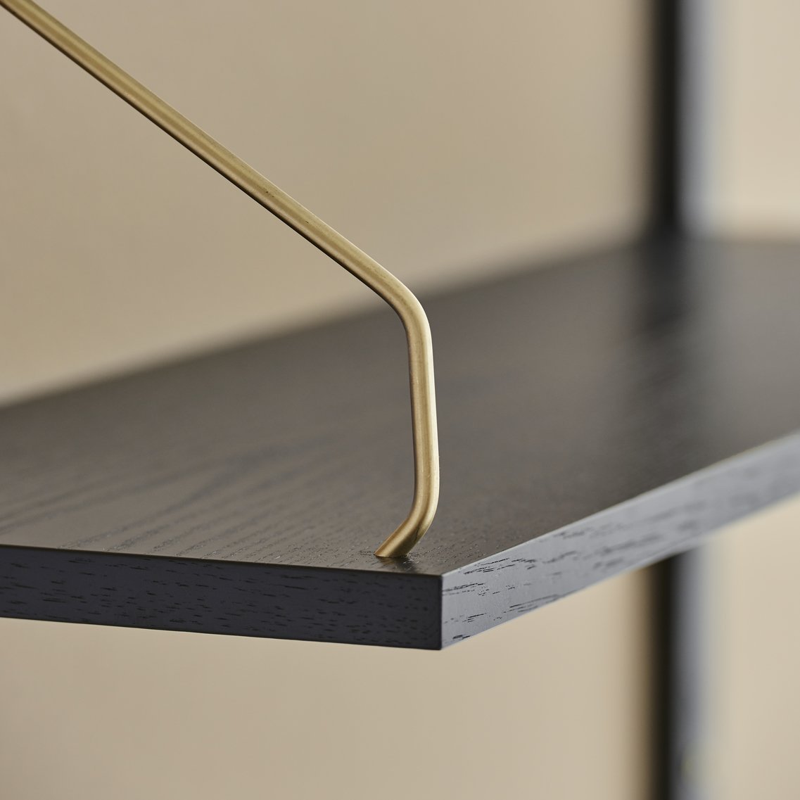 [product_category]-Dk3 Royal System Shelf Oak Black Lacquered/Brass, 24x83x74 Cm-DK3-ROYAL-H70-BLACKLACQUERED-D24-BRASS-DK3-3