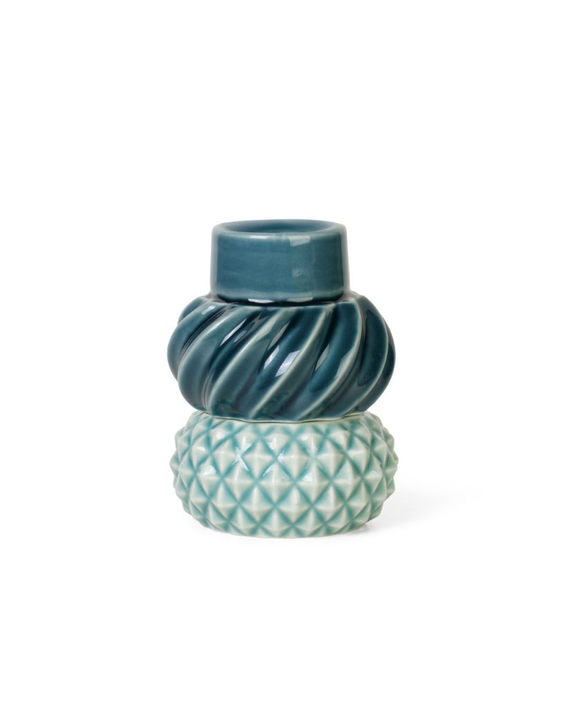 [product_category]-Dottir Samsurium Candlestick Two, Petrol & Peacock 2 Pcs.-Dottir-5712466005837-15312-DOT-1