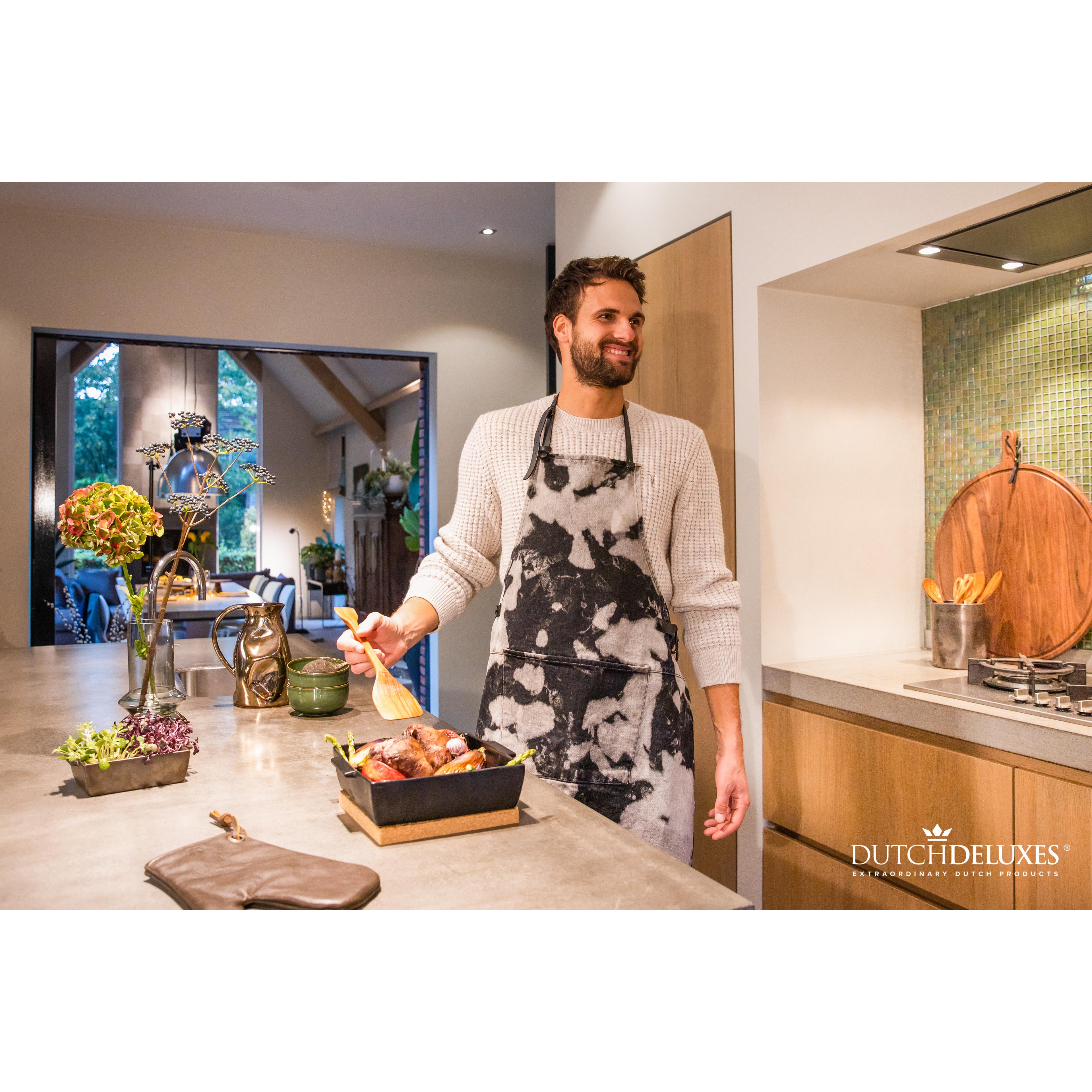 Dutchdeluxes Apron In Bbq Style, Black Stained