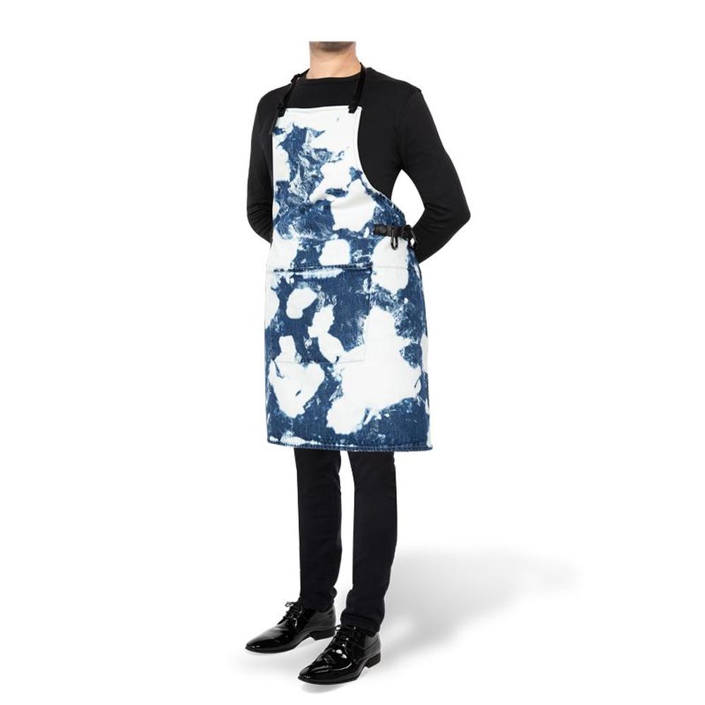Dutchdeluxes Apron In Bbq Style, Blue Stained