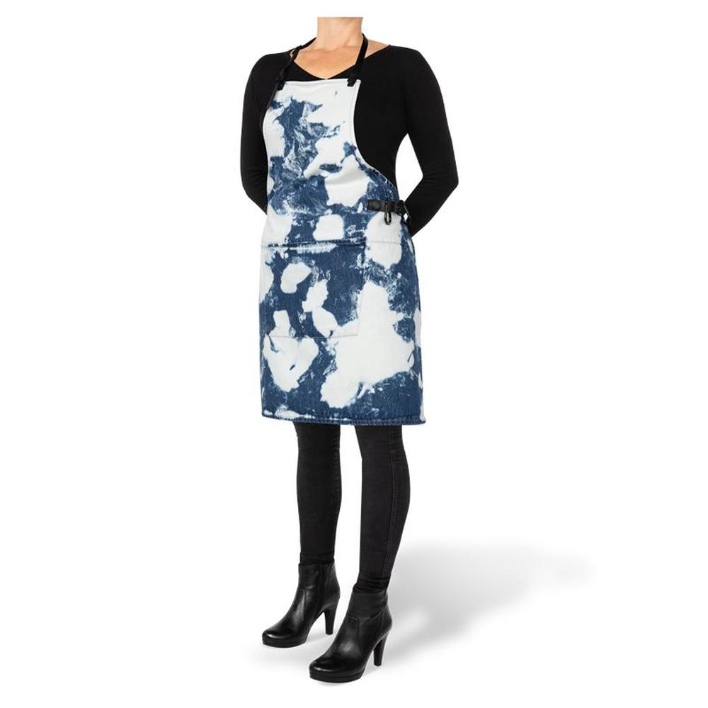 Dutchdeluxes Apron In Bbq Style, Blue Stained