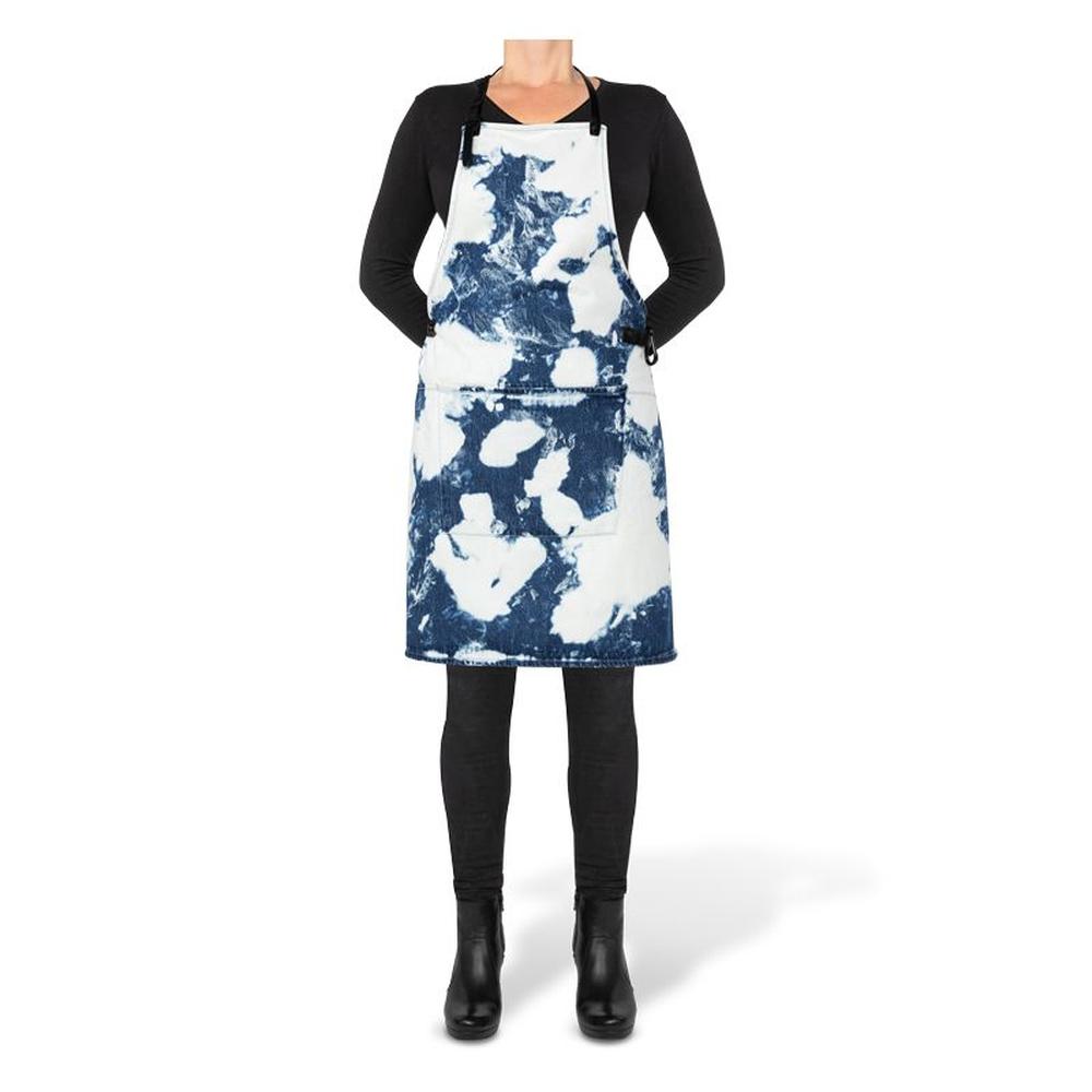 Dutchdeluxes Apron In Bbq Style, Blue Stained