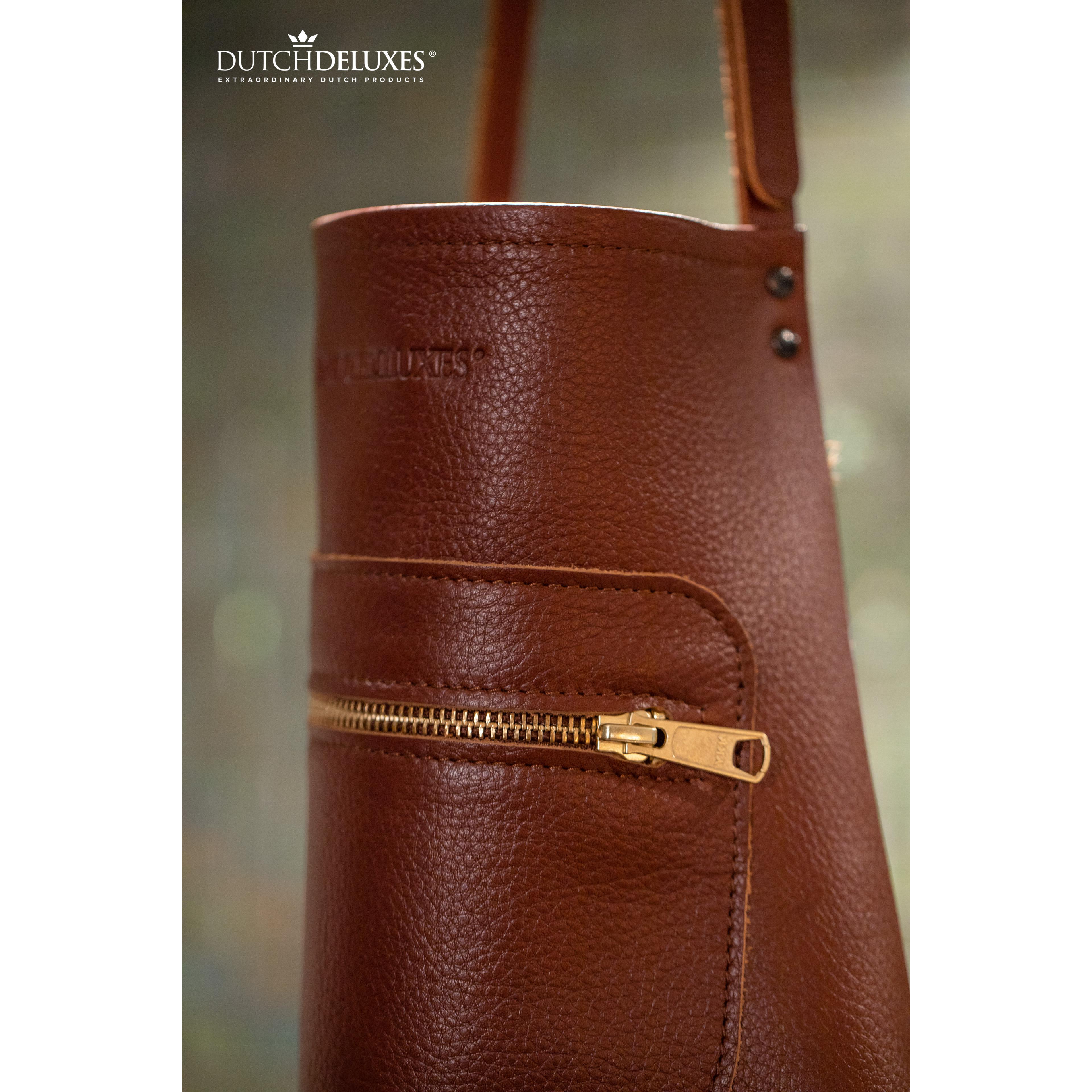 [product_category]-Dutchdeluxes Apron In Zipper Style Classic Leather, Brown-Dutchdeluxes-8718885431018-AA-CL-CB-DUT-7