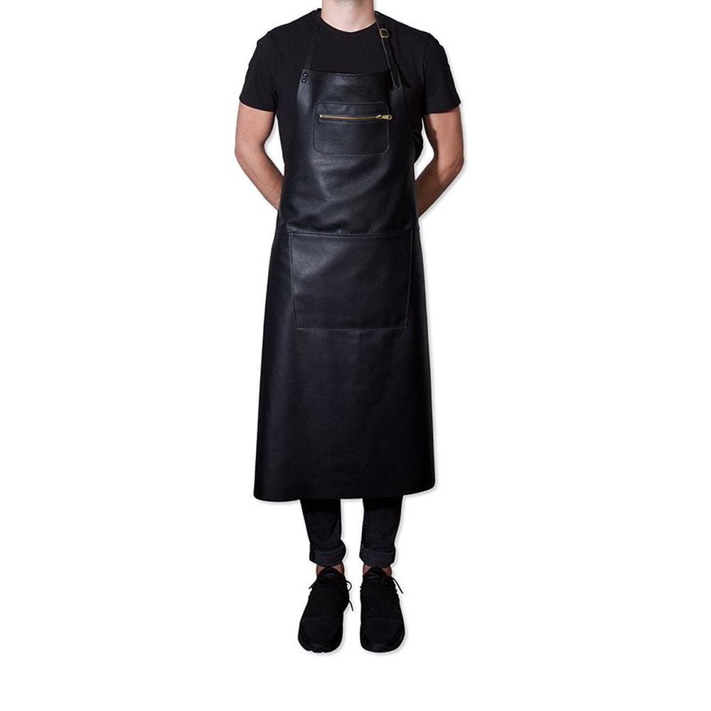 DutchDeluxes Zástěra ve stylu zipky Classic Leather Extra Long, Black