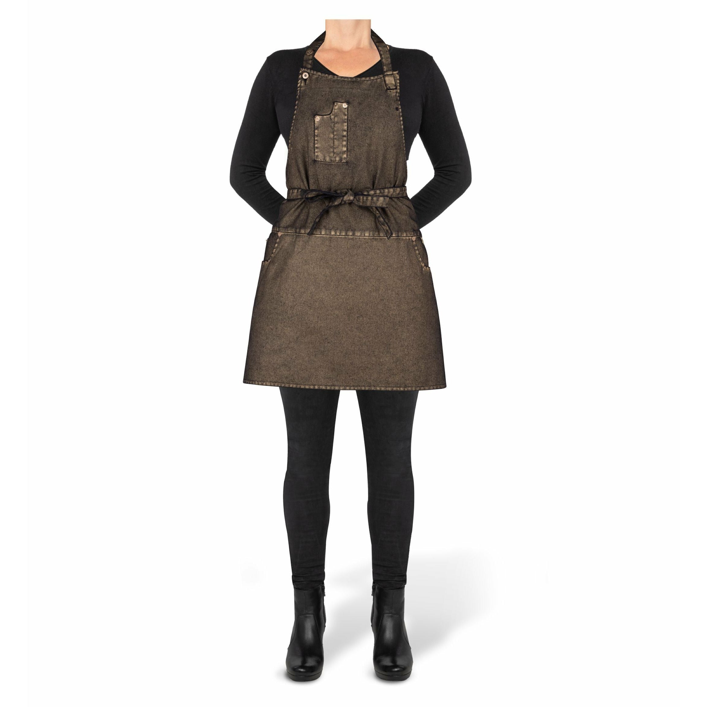 DutchDeluxes pět kapesní zástěry Slim Fit, Goldish Black