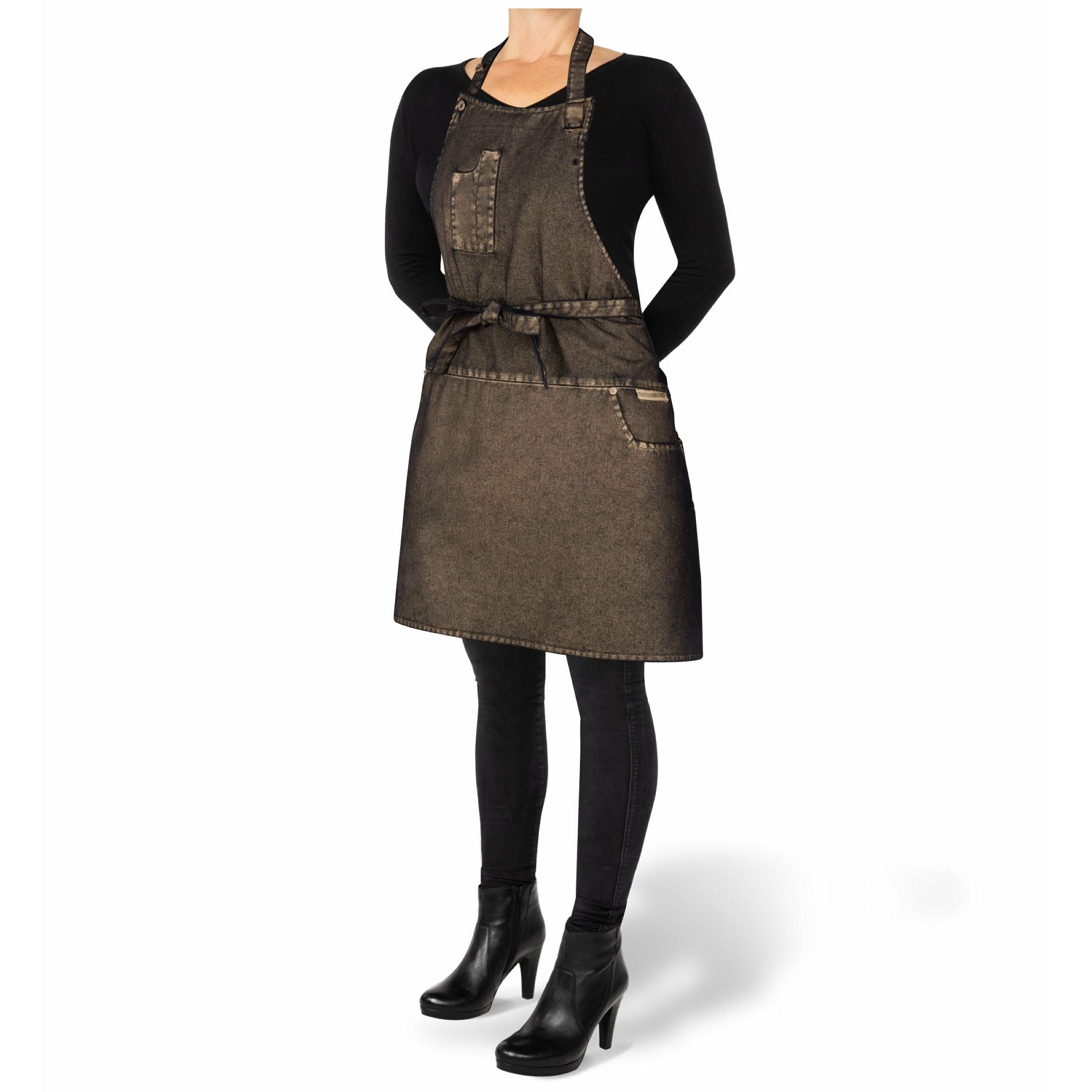 DutchDeluxes pět kapesní zástěry Slim Fit, Goldish Black