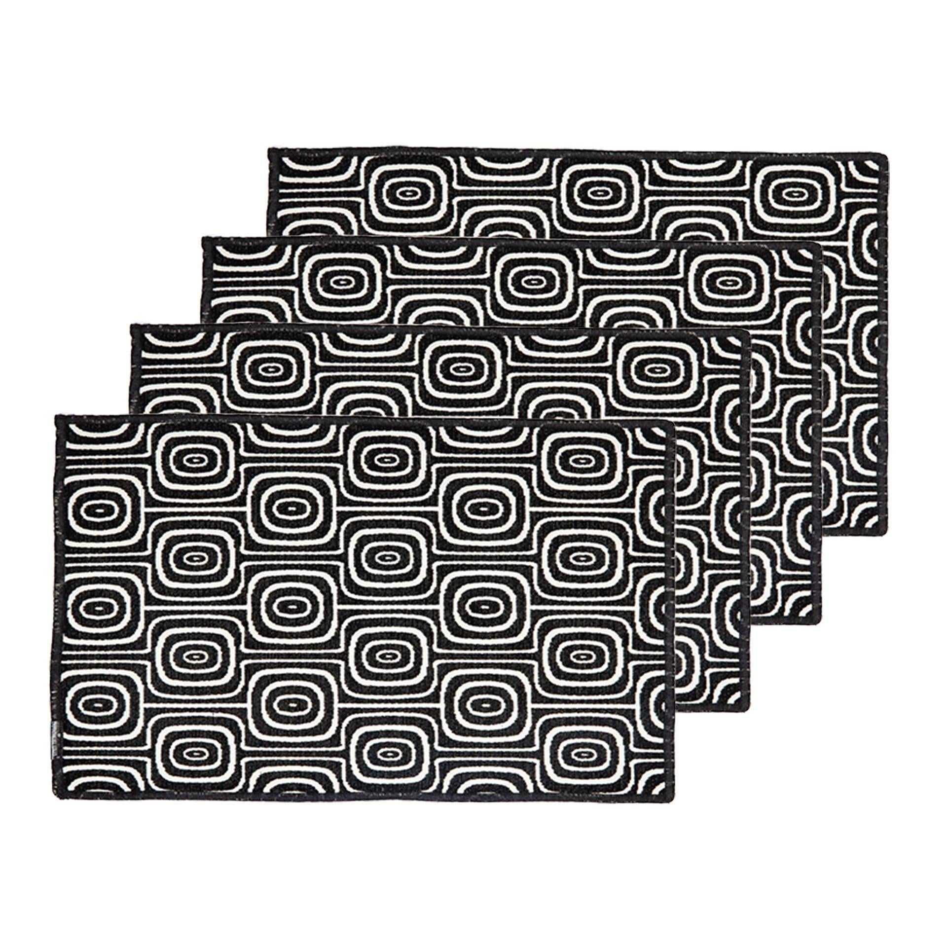 Dutchdeluxes Placemat -set van 4 zwart -wit, apenogen