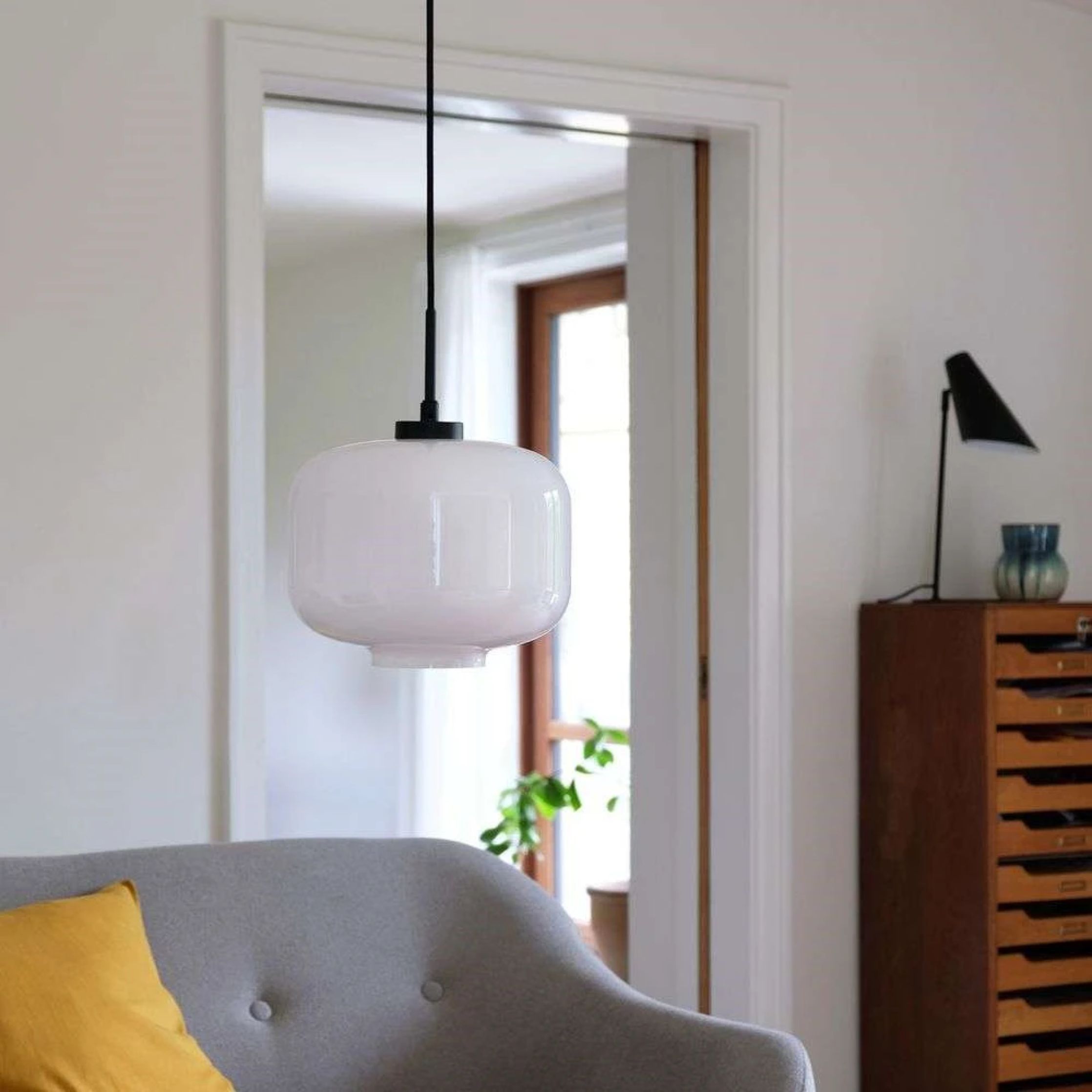 [product_category]-Dyberg Larsen Arp Pendant Lamp, Opal/Matt Black-Dyberg Larsen-5704709081814-8181-DYB-2