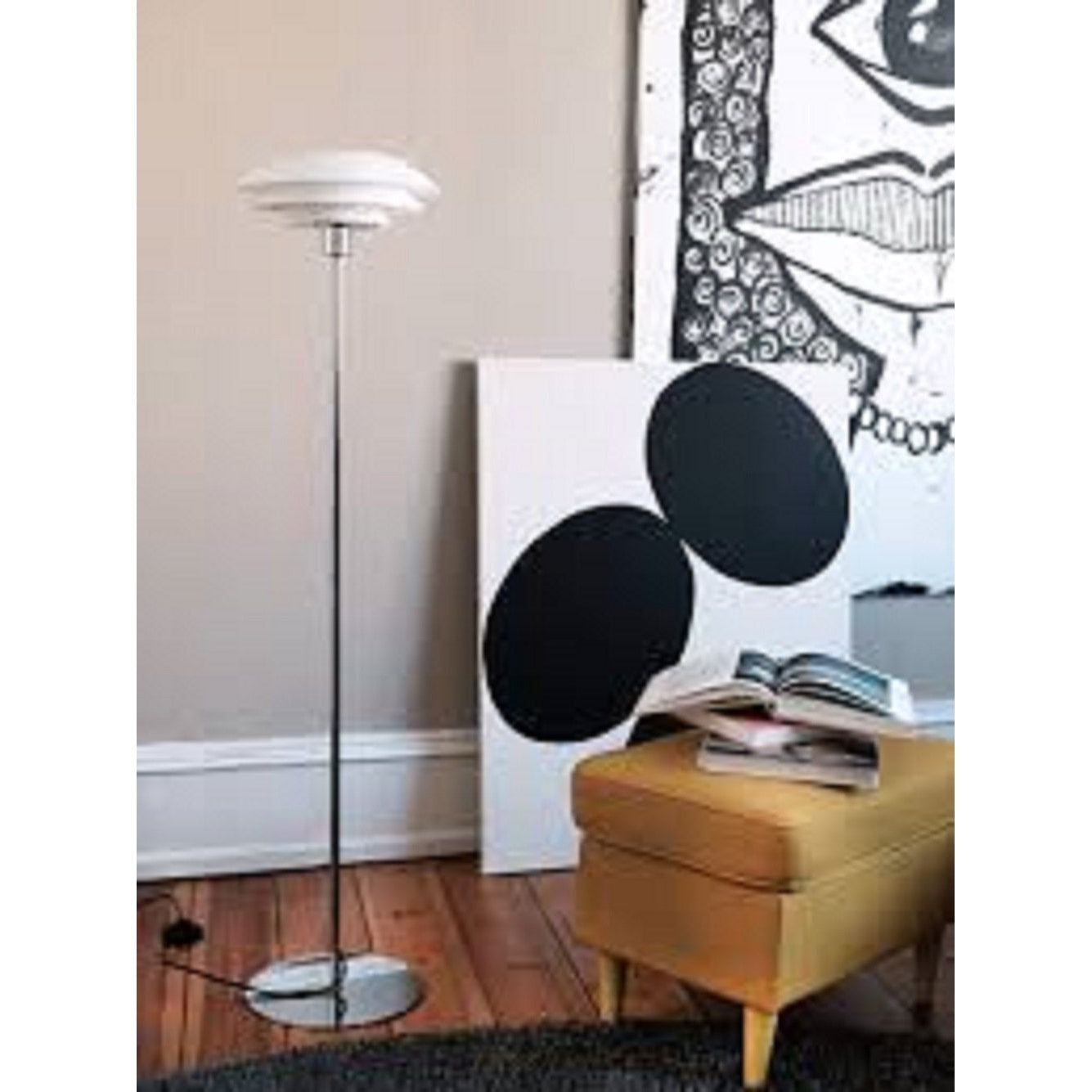 [product_category]-Dyberg Larsen Dl31 Floor Lamp W. Chrome Foot, Opal Glass-Dyberg Larsen-5704709070702-7070-DYB-2