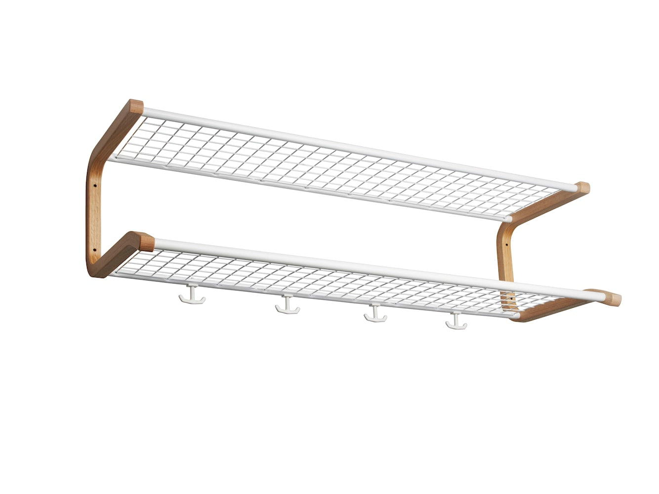 [product_category]-Essem Design Anna Hat Shelf Oak/Aluminium 100 Cm, White-Essem Design-7392157001492-628-100 V/E-ESS-1