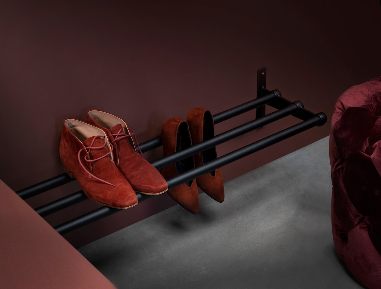 [product_category]-Essem Design Nostalgi Shoe Rack Walnut, Black-Essem Design-7392157029380-082-ESS-12