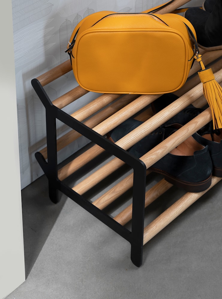 [product_category]-Essem Design Tambourine Shoe Rack Oak 60 Cm, Black Stained-Essem Design-7392157017493-50047-ESS-2