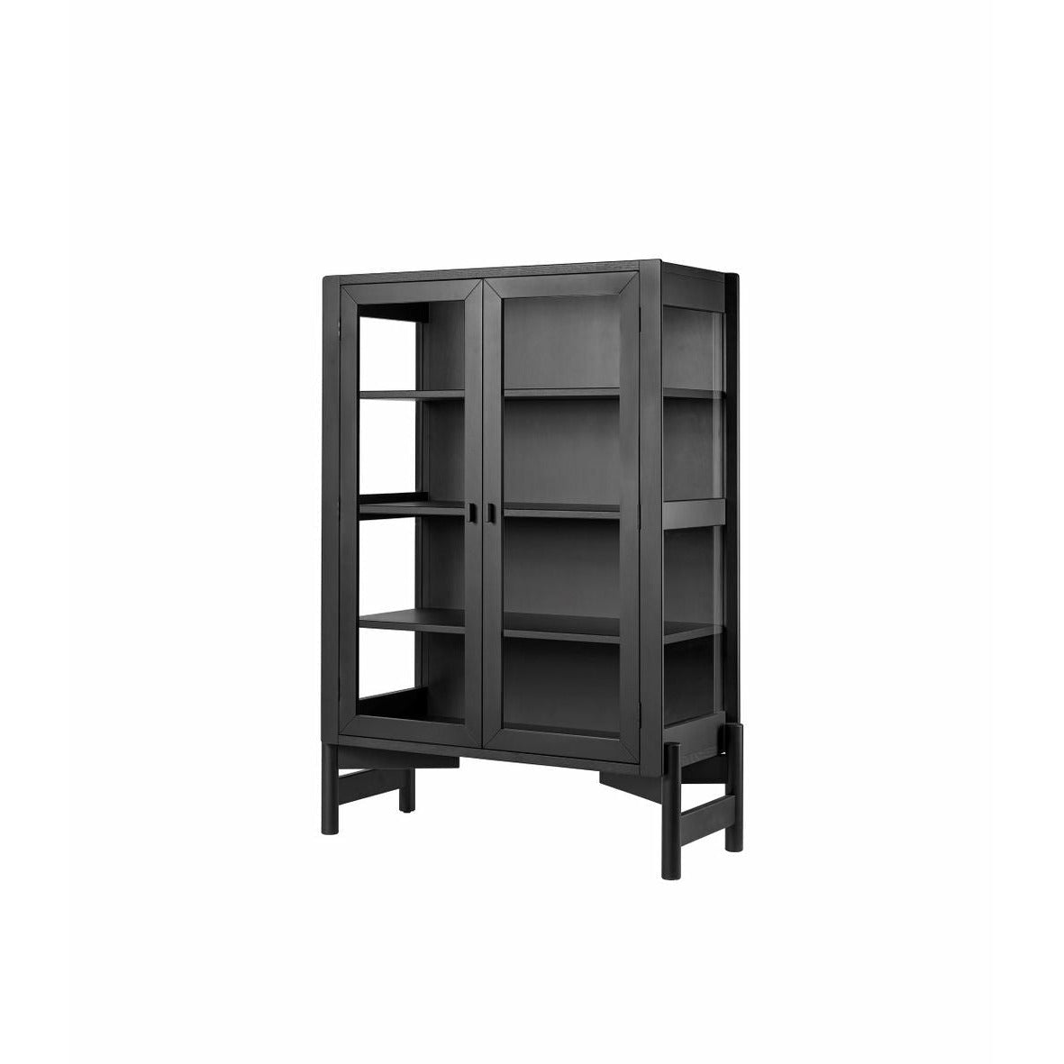 FDB Møbler A90 Boderne Display Cabinet Buk Beech Black Lacquered, H: 127 cm