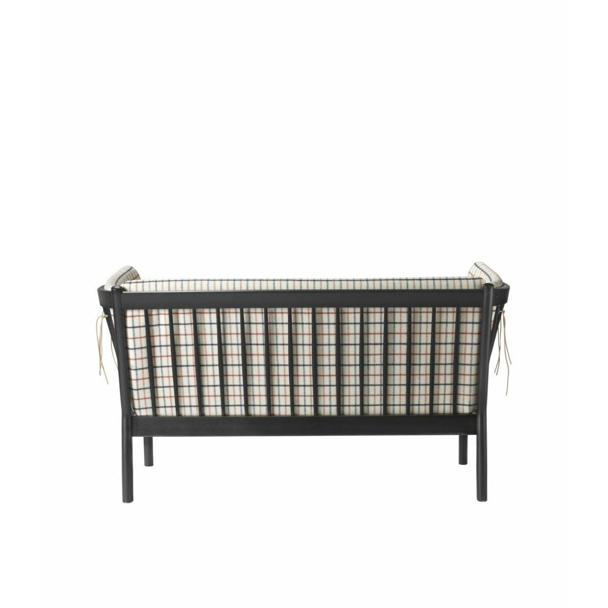 FDB Møbler J148 Two Seater pohovka, černá/červená kostkovaná kostka