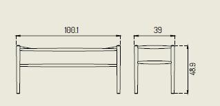 FDB Møbler J163 Bækmark Piano Bench, dub/přírodní