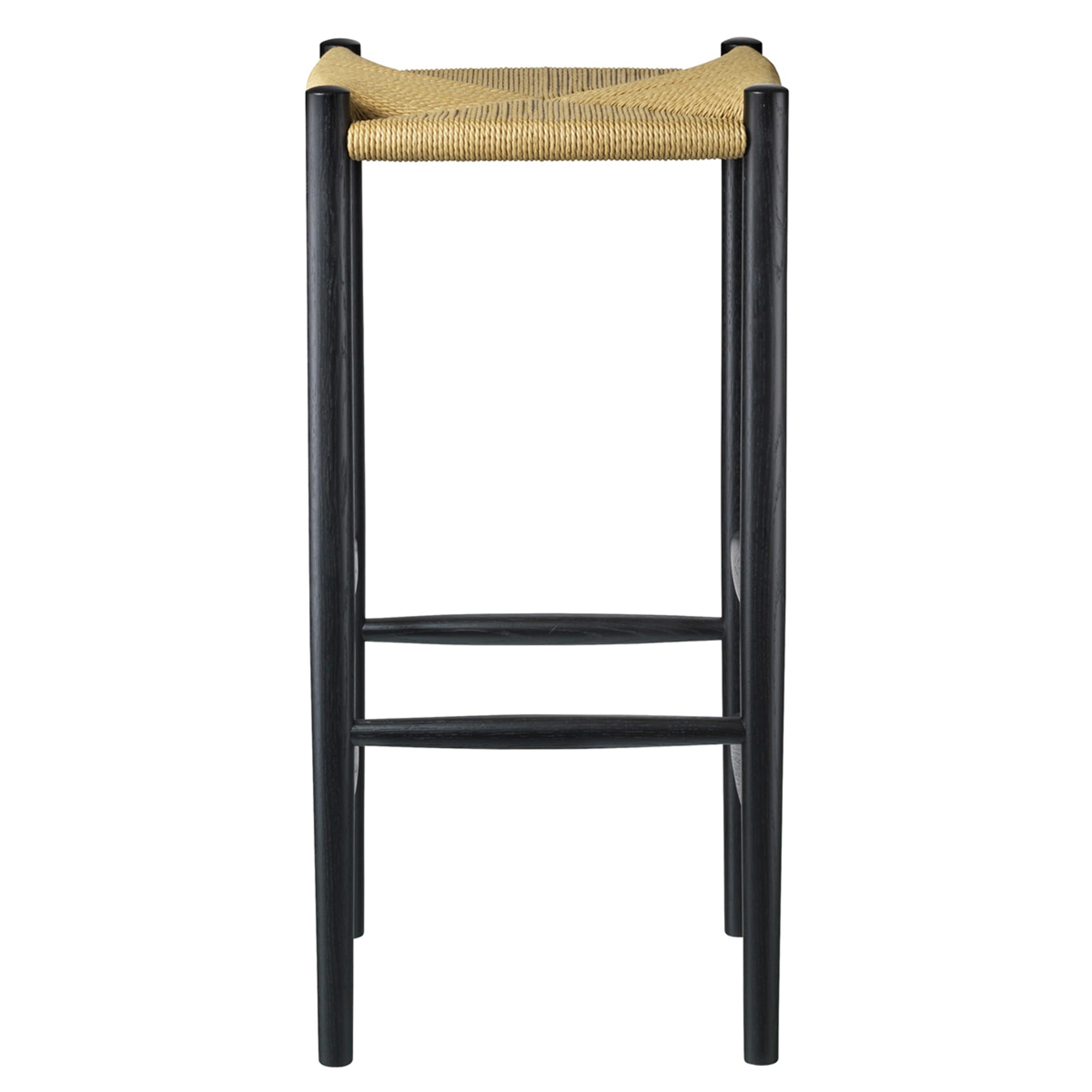 FDB Møbler J164 B Jørgen Bækmark Bar Stool, černá/přirozená cop