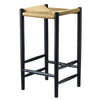 FDB Møbler J164 C Jørgen Bækmark Counter Chair, Black/Natural Braid