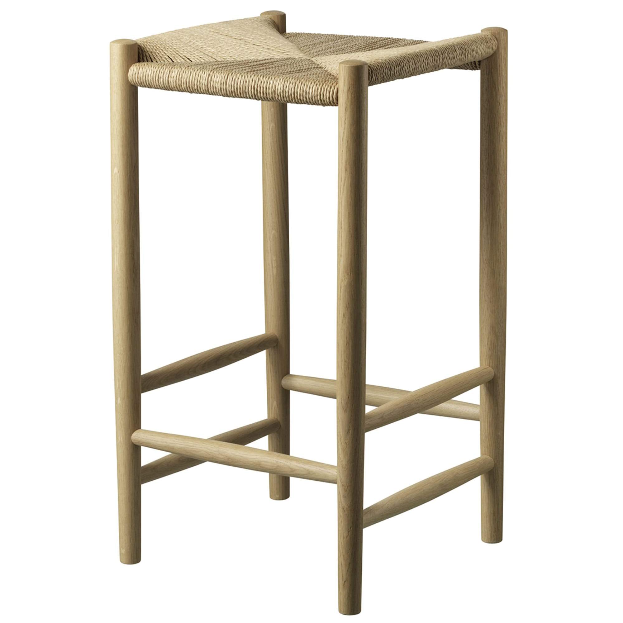 FDB Møbler J164 C Jørgen Bækmark Counter Chair, Oak/Natural Braid