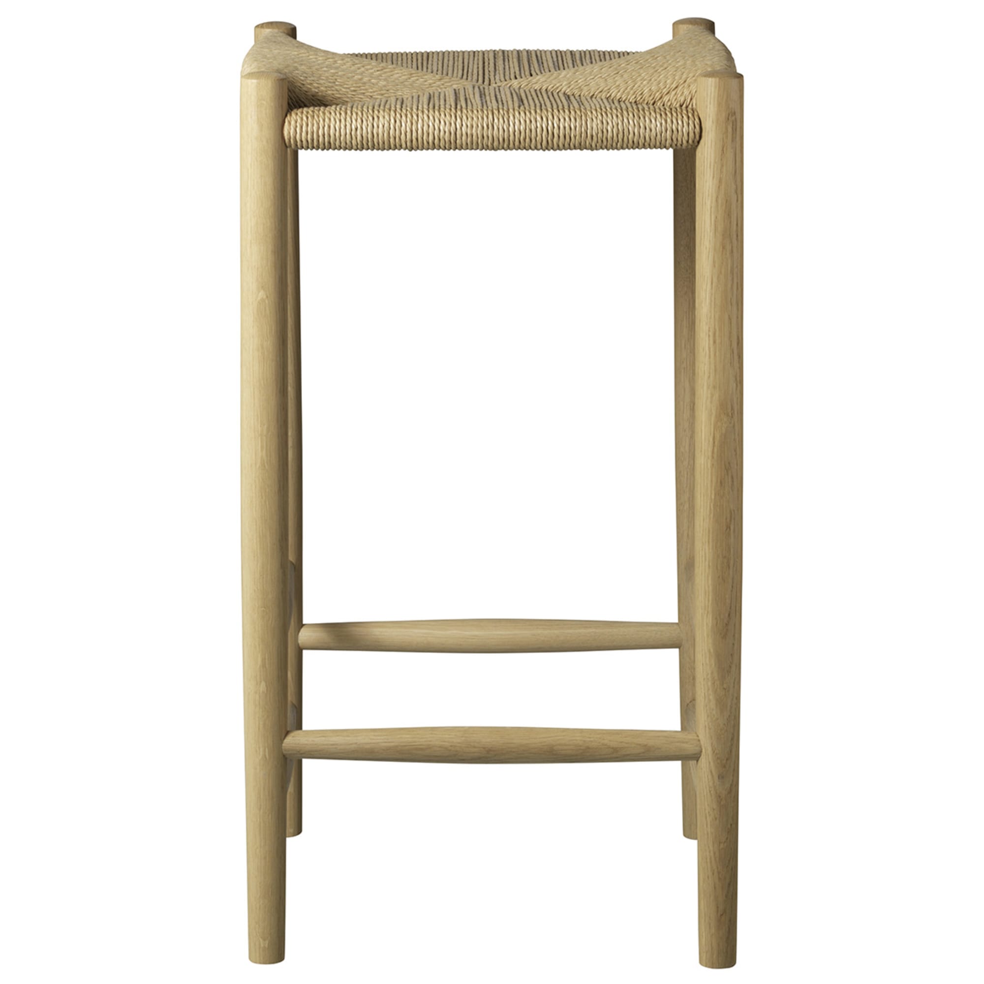 FDB Møbler J164 C Jørgen Bækmark Counter Chair, Oak/Natural Braid