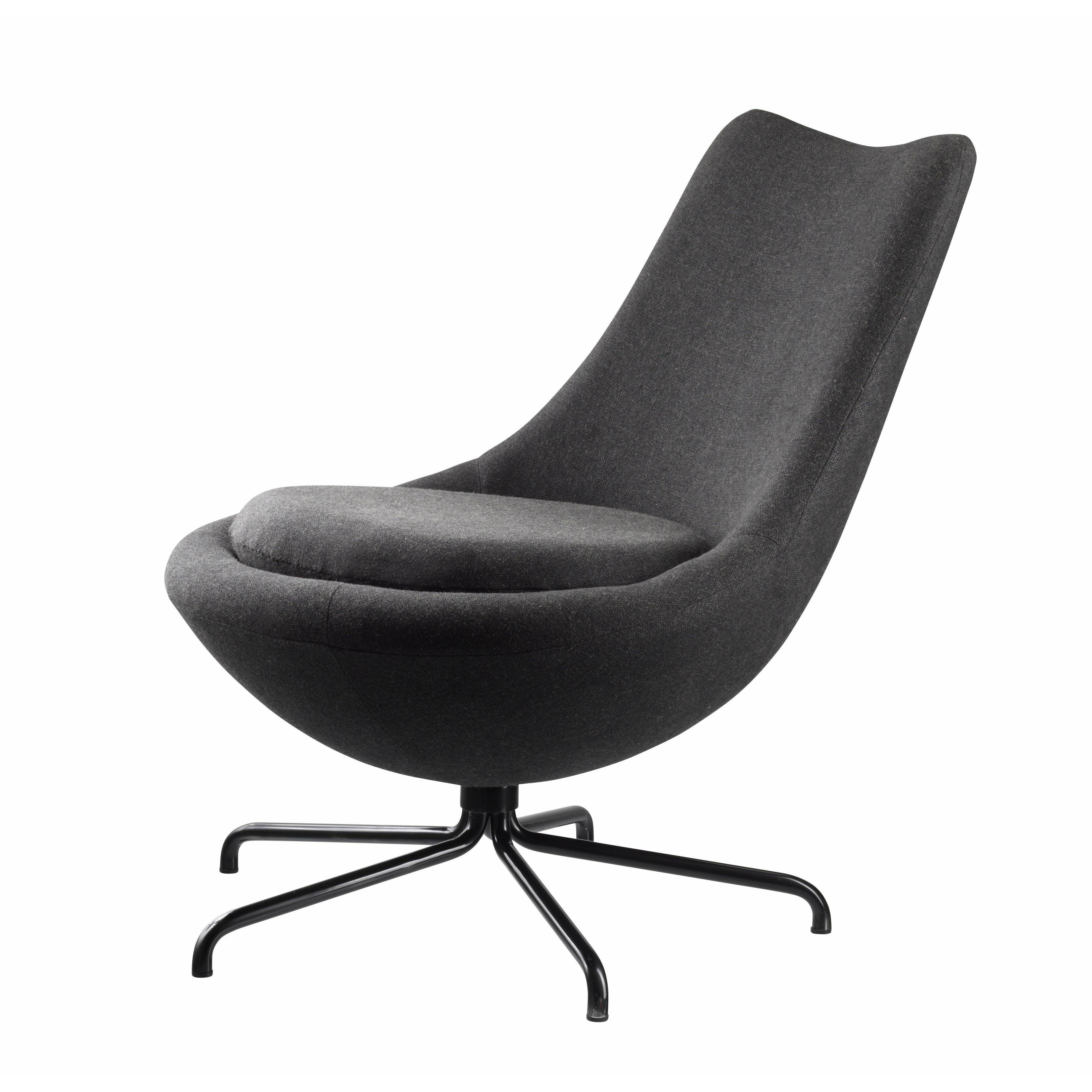 FDB Møbler L40 Swivel Lounge Chair, tmavě šedá/schwarvz