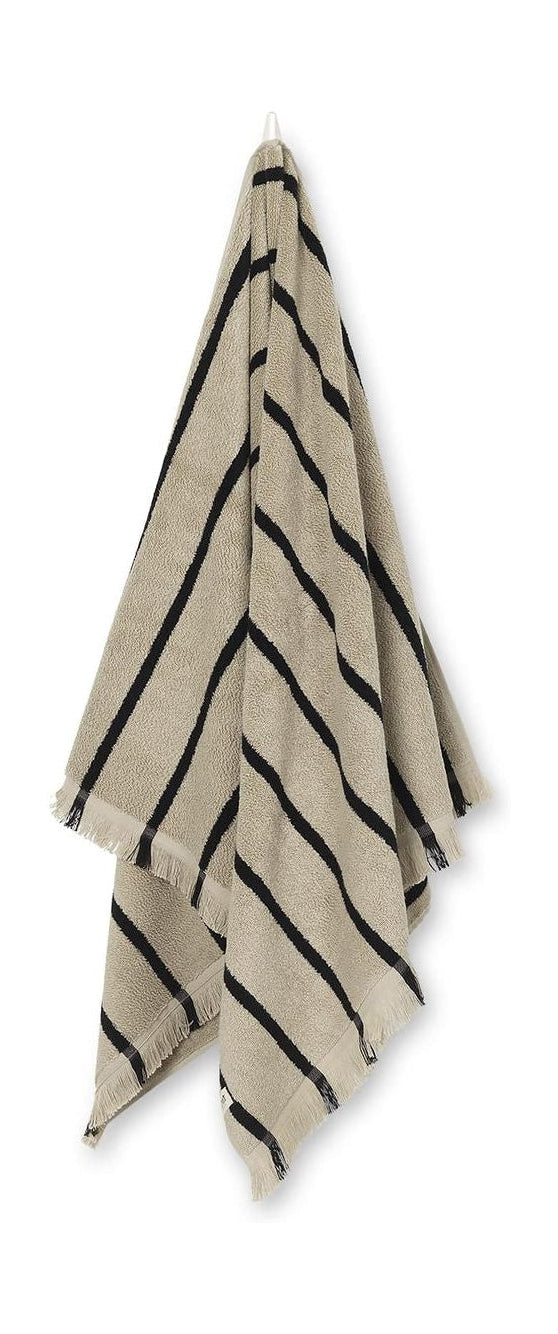 [product_category]-Ferm Living Alee Bath Towel 70x140 Cm, Sand/Black-Ferm Living-5704723285496-1104265583-FER-1