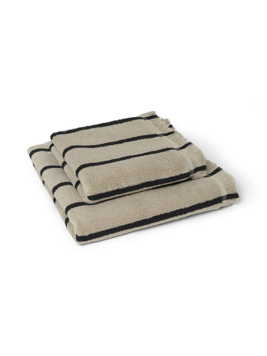 [product_category]-Ferm Living Alee Bath Towel 70x140 Cm, Sand/Black-Ferm Living-5704723285496-1104265583-FER-2