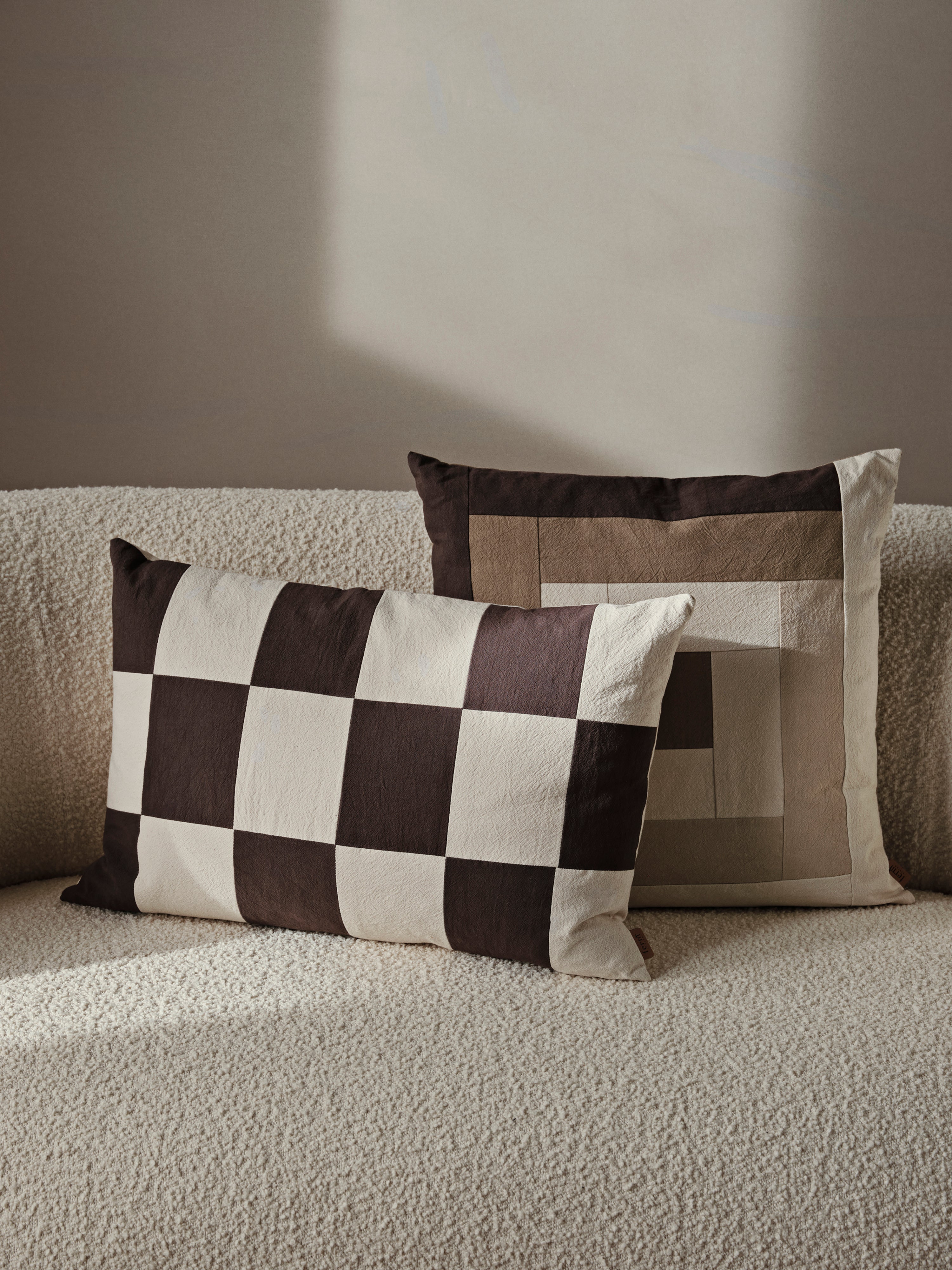 [product_category]-Ferm Living Border Patchwork Cushion Carob Brown/Bright Blue-Ferm Living-5704723316299-1104268644-FER-3