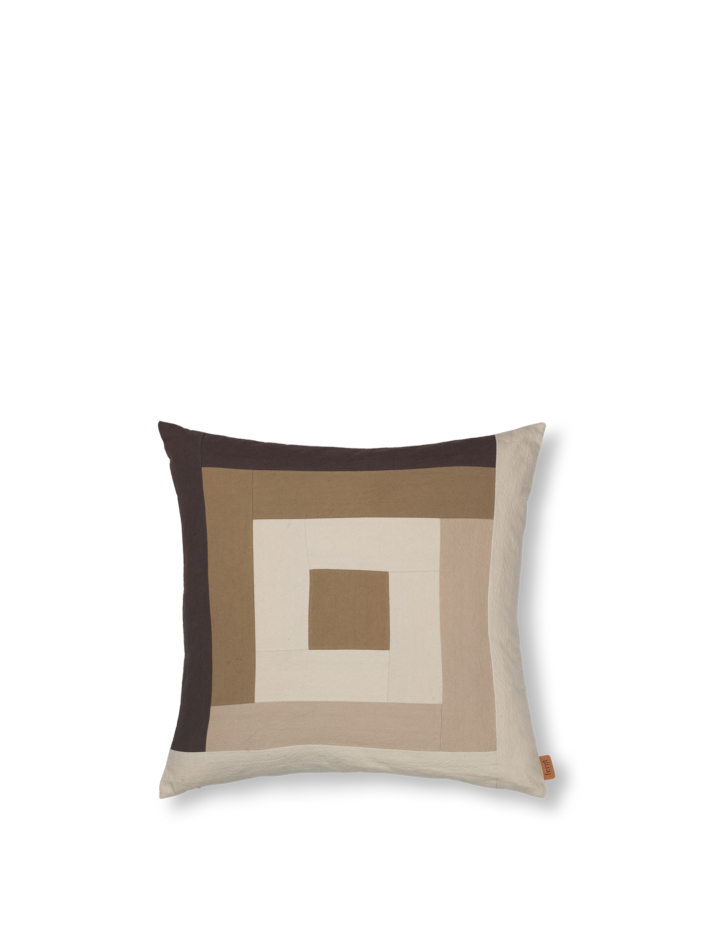 [product_category]-Ferm Living Border Patchwork Cushion Coffee/Dark Sand-Ferm Living-5704723316305-1104268645-FER-1