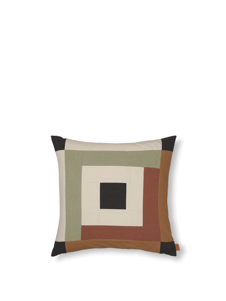 [product_category]-Ferm Living Border Patchwork Cushion Cover Dark Sage/Red Bro-Ferm Living-5704723323044-1104269319-FER-1