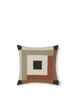 Ferm Living Border Patchwork Cushion Dark Sage/Red Brown