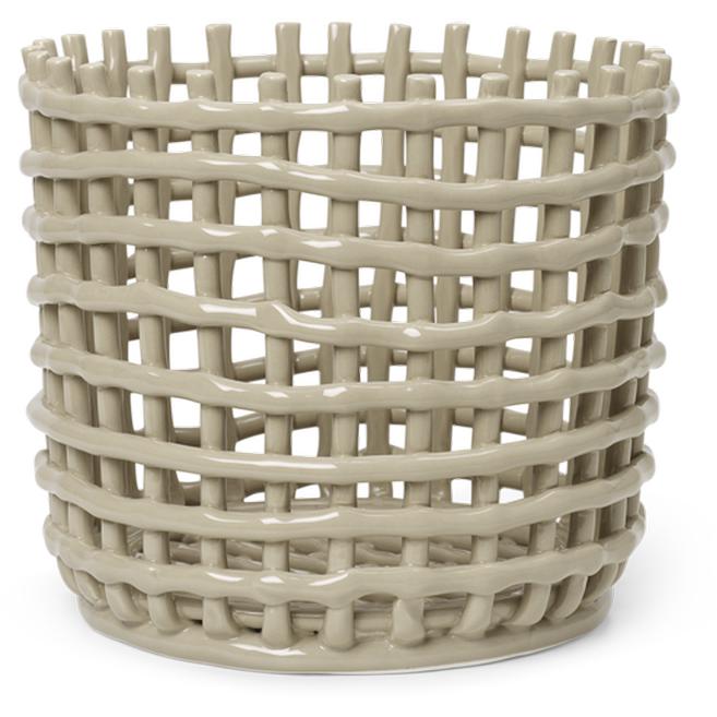 [product_category]-Ferm Living Ceramic Basket ø 23.5 Cm, Cashmere-Ferm Living-5704723267409-1104263774-FER-1