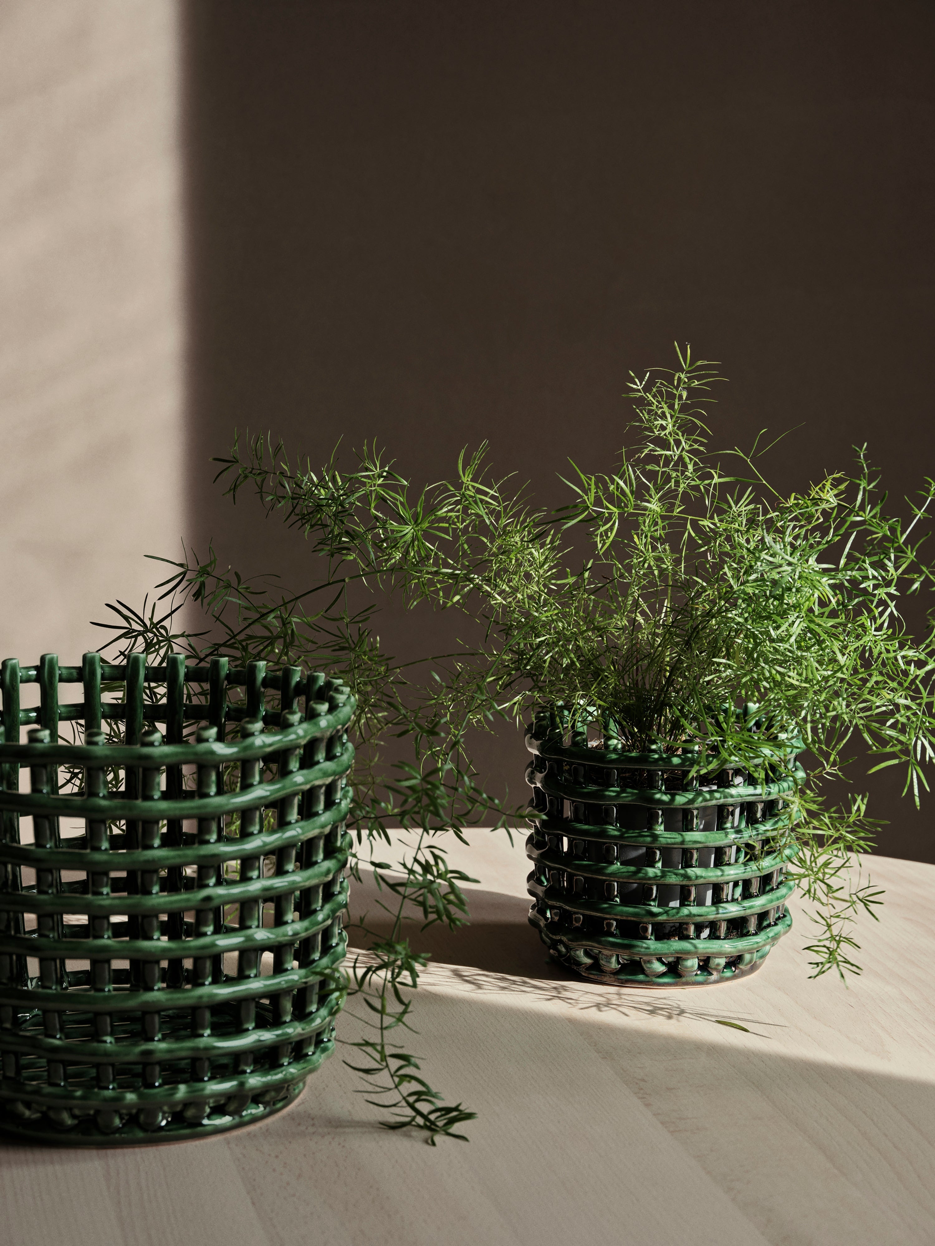 [product_category]-Ferm Living Ceramic Basket Small Emerald Green-Ferm Living-5704723319252-1104268940-FER-2