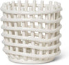 Ferm Living Keramic Basket Malý z bílé