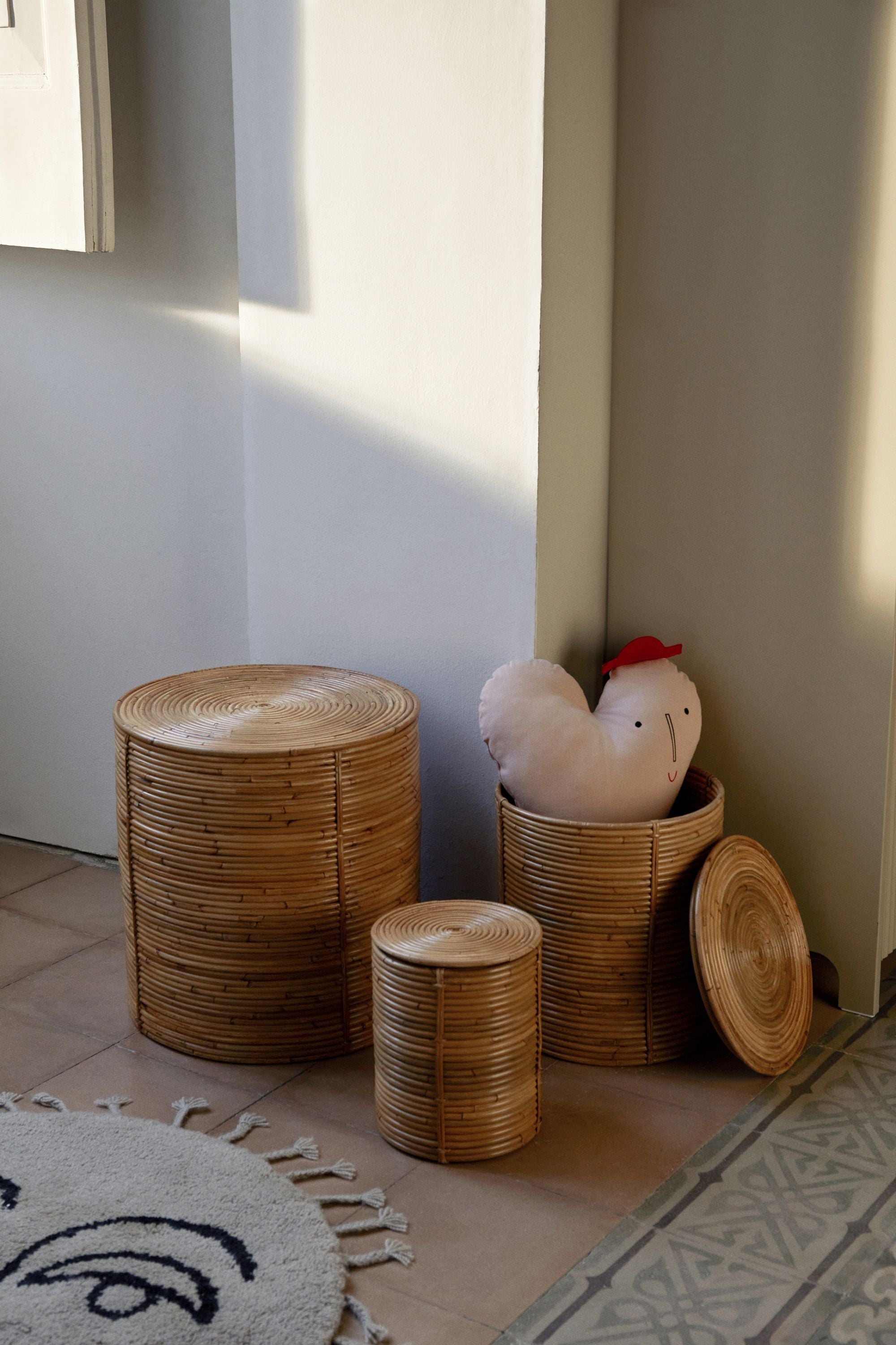 [product_category]-Ferm Living Column Storage Set Of 3, Natural Stained-Ferm Living-5704723304265-1104267460-FER-4