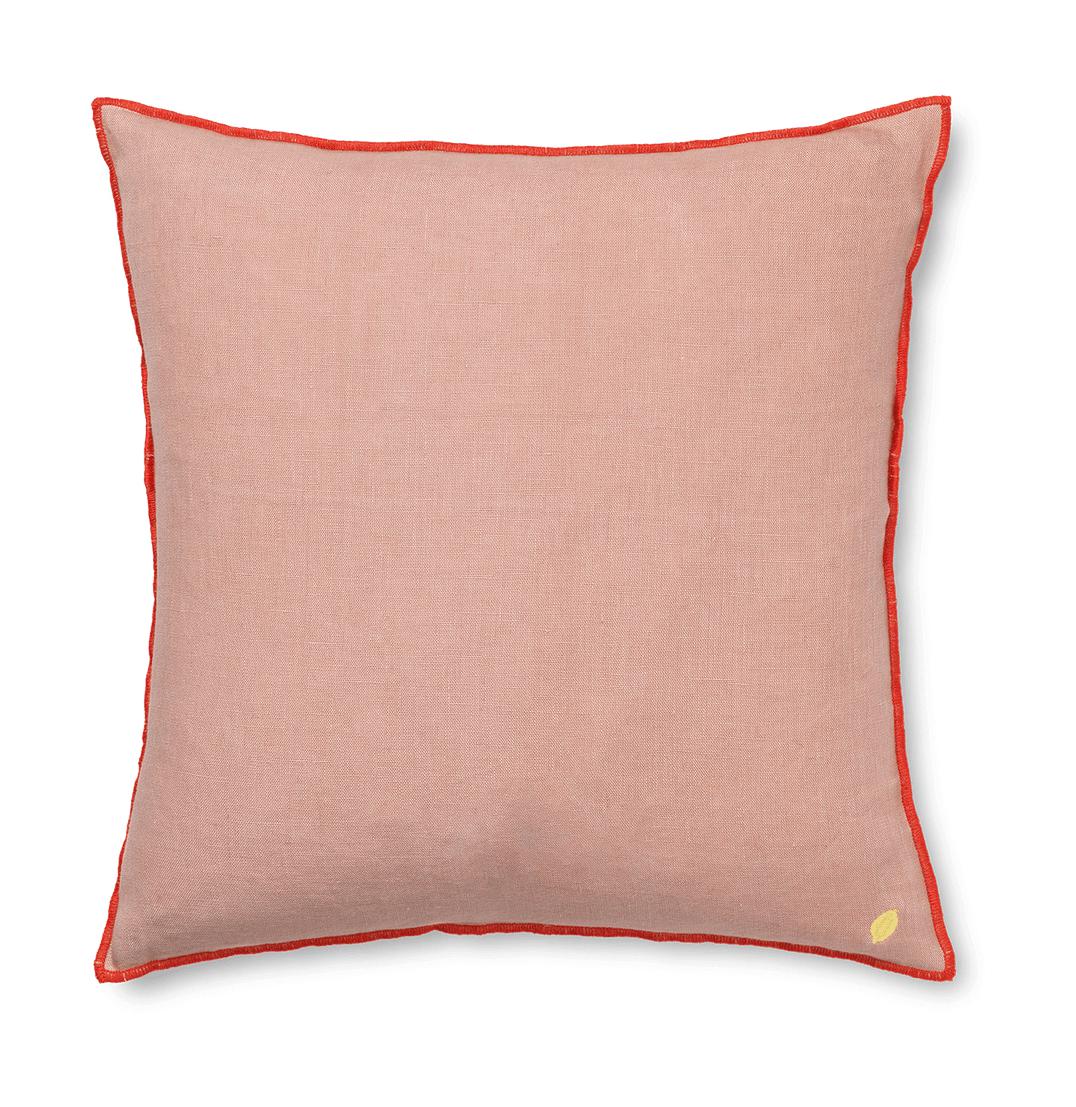 [product_category]-Ferm Living Contrast Linen Cushion, Dusty Rose-Ferm Living-5704723294382-1104266472-FER-1