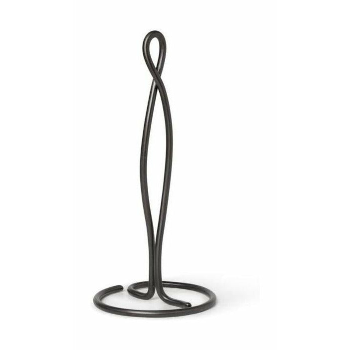 [product_category]-Ferm Living Curvature Kitchen Roll Holder 14x30,5 Cm, Black Brass-Ferm Living-5704723274605-1104264494-FER-1